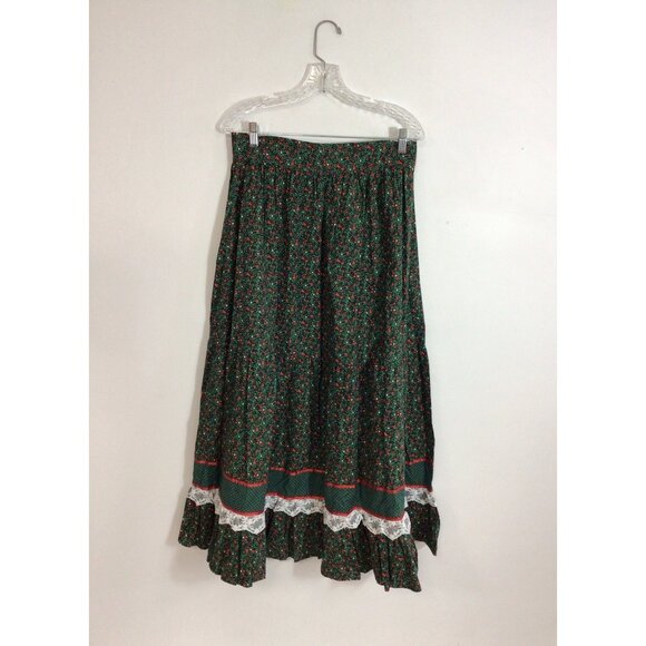 Vintage Christmas Maxi Skirt Mrs Claus Caroling Festive Handmade Womens Medium - Picture 1 of 9